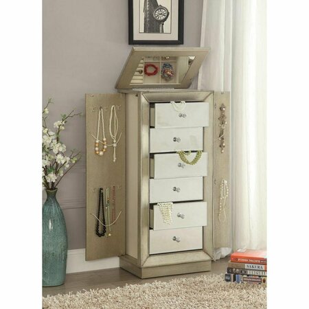 HOMEROOTS 38 x 18 x 18 in. Talor Jewelry Armoire Antique Gold 286102